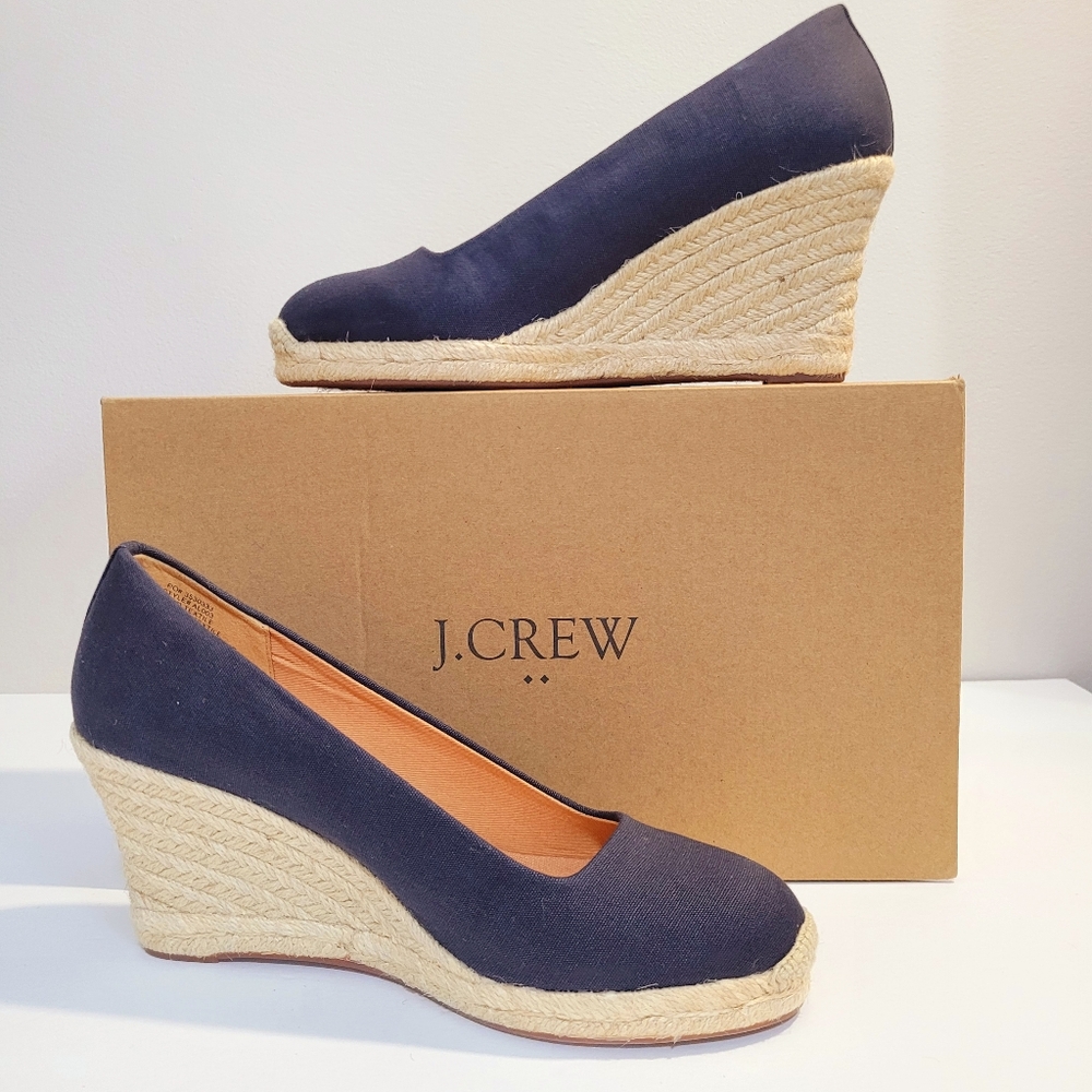 J. Crew - Seville Wedge - Size 8 - Navy Blue (AL003) Brand New - Never Worn!!